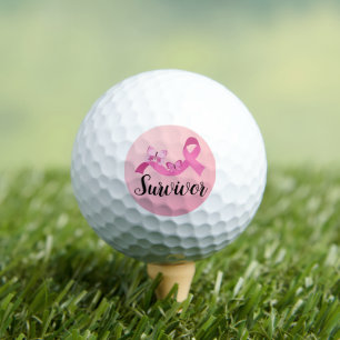 Balles De Golf Cancer du sein rose survivant