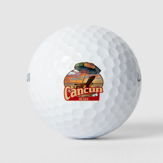 Balles De Golf Cancun Mexico Beach Design de scène (Devant)