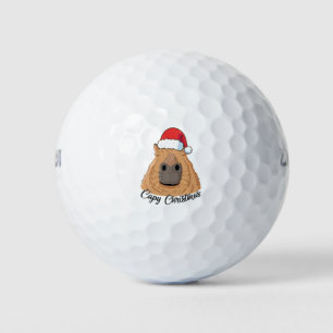 Balles De Golf Capy ou Huppy Christmas Capybara Holidays Père Noë