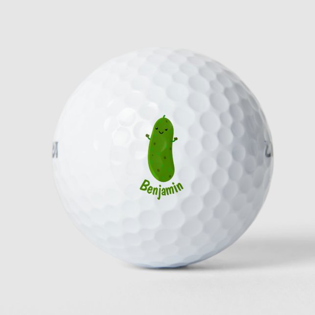Balles De Golf Caricature de cornichon joyeux (Devant)
