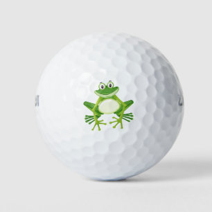 Balles De Golf Caricature de grenouille verte mignonne