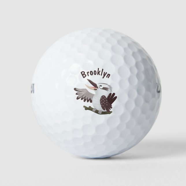 Balles De Golf Caricature de kookaburra drôle et drôle (Devant)