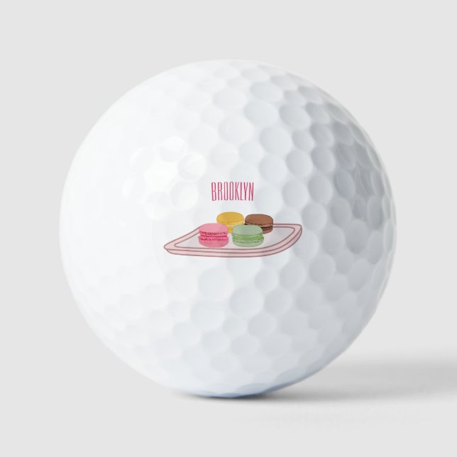 Balles De Golf Caricature de Macaron (Recto)
