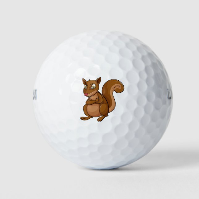 Balles De Golf Caricature d'écureuil mignon (Devant)