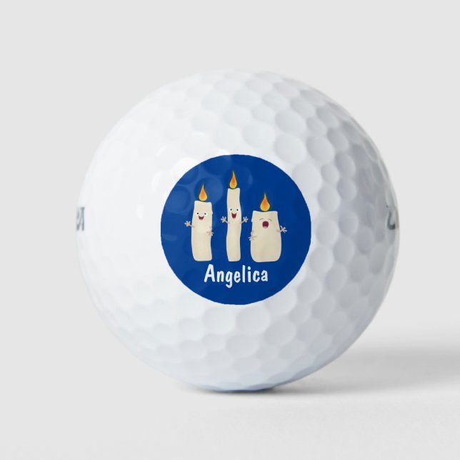 Balles De Golf Caricature en trois chandelles mignonnes (Devant)