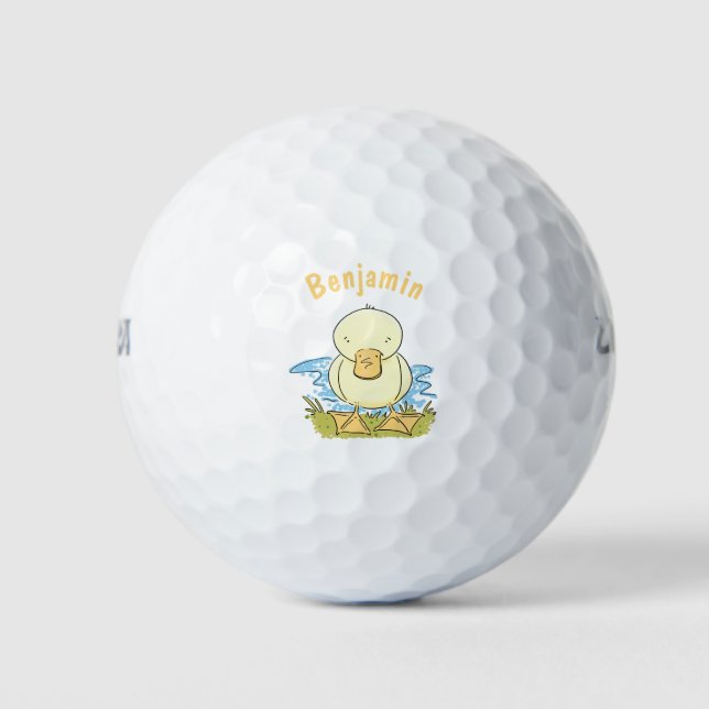 Balles De Golf Caricature jaune mignon pour canard bébé (Devant)