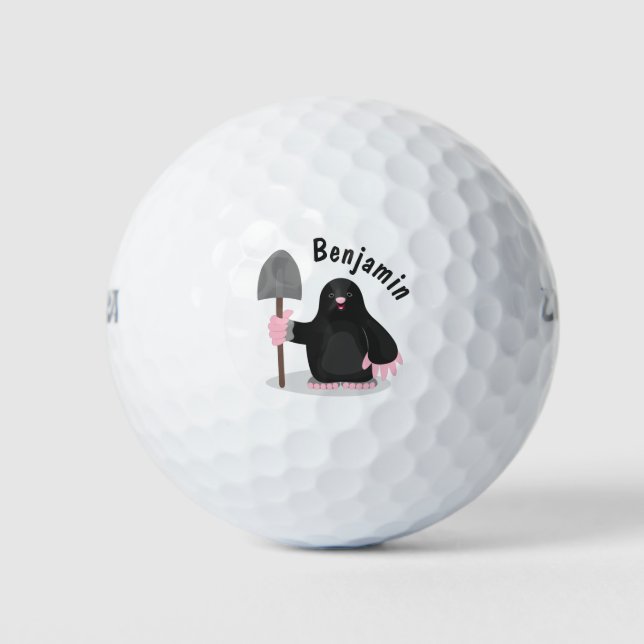 Balles De Golf Caricature mole joyeux (Devant)
