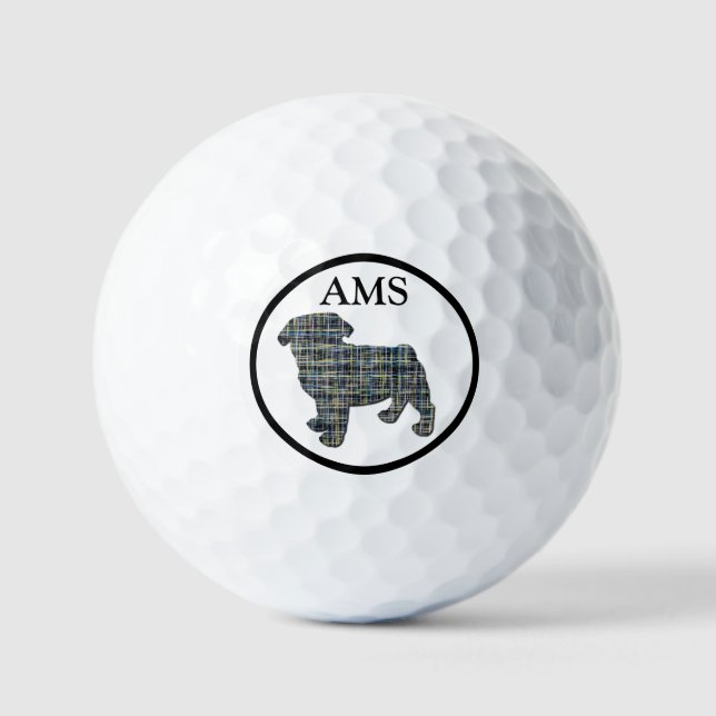 Balles De Golf Carlin chien animal de compagnie Silhouette Jaune  (Recto)