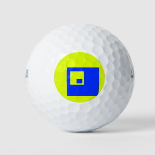 Balles De Golf Carré jaune et bleu