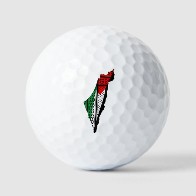 Balles De Golf Carte de Palestine avec drapeau et Motif Keffiyeg (Recto)