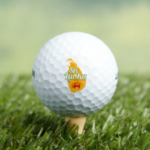 Balles De Golf Carte Sri Lanka Vintage Holiday Island Souvenir