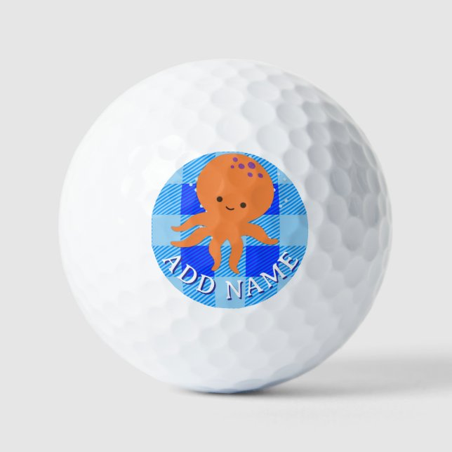 Balles De Golf Carton bleu bleu plaqué Nom personnalisé (Recto)