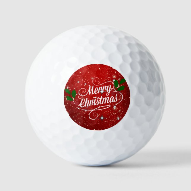 Balles De Golf Celebration Red, Merry Christmas (Recto)