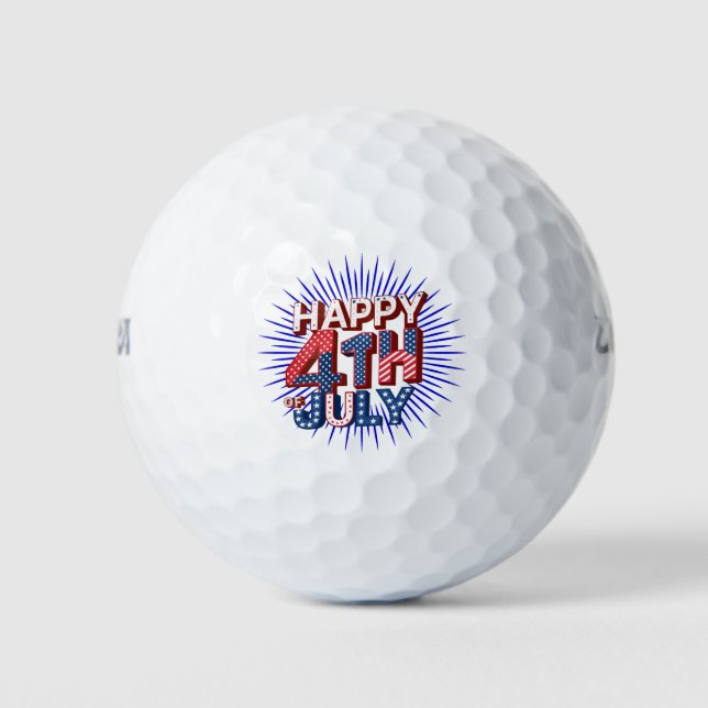 Balles De Golf Célébrez 4 juillet avec Patriotic USA Designs (Devant)