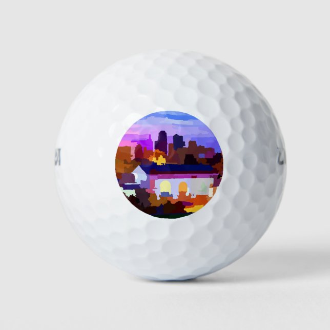 Balles De Golf Centre-ville de Kansas City Missouri Skyline (Devant)