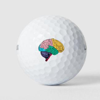 Balles De Golf Cerveau coloré