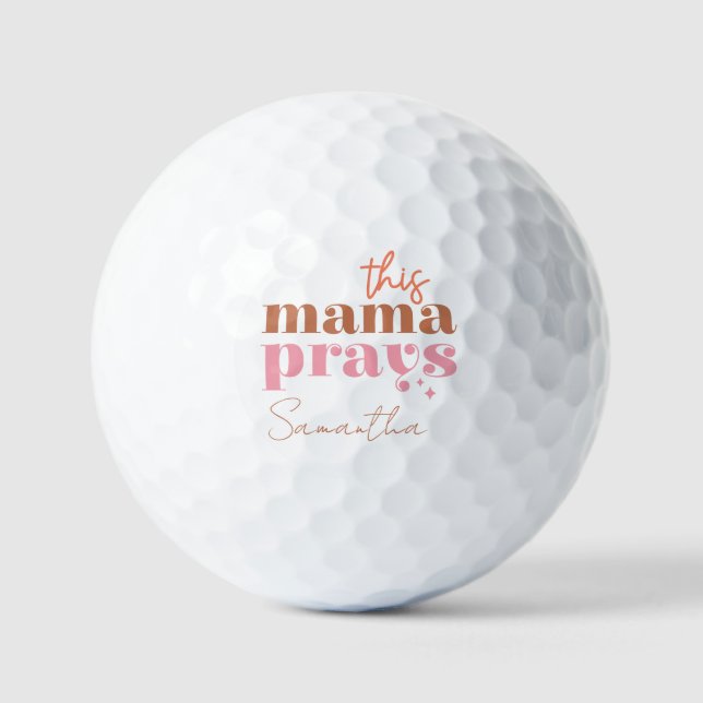 Balles De Golf Cette Mama prie - Rustic Boho Design (Recto)