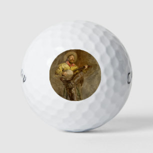 Balles De Golf Chanter Espagnol Cowboy à Banjo jouer à la chanson