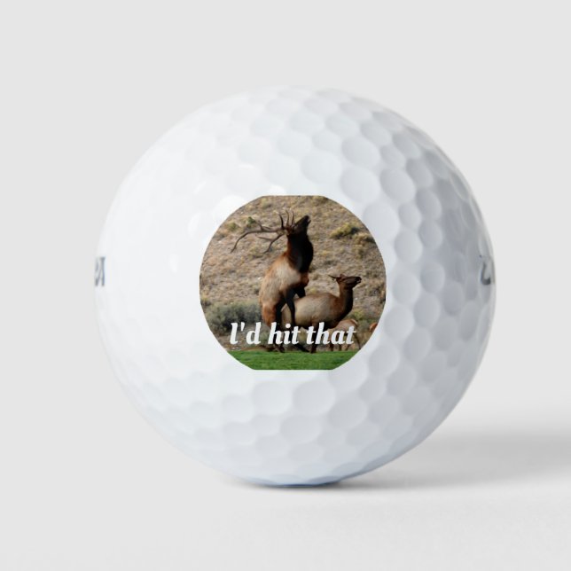 Balles De Golf Chasseur de wapitis Boules d'or Je frapperais ça (Devant)
