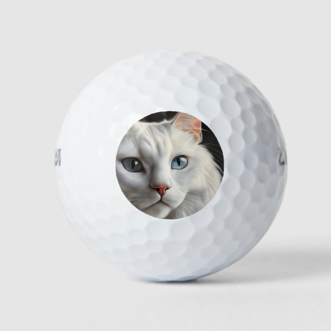 Balles De Golf Chat blanc (Devant)