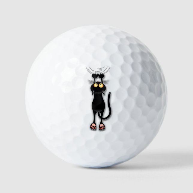Balles De Golf Chat drôle Personnage Grattant Tissu (Recto)