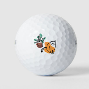 Balles De Golf Chat et le plante