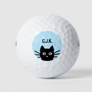 Balles De Golf Chat noir Nom personnalisé Funny Peeking Chat