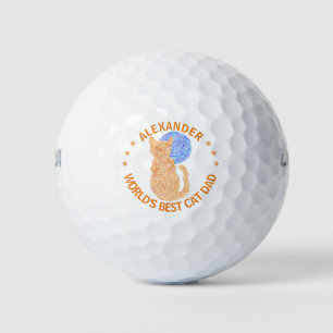 Balles De Golf Chat Orange Et L'Amoureux des chats Lune Drôle Cha