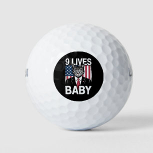 Balles De Golf Chat Trump 9 Vit Bébé Drôle Trump Chat