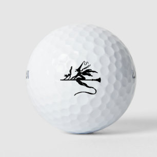 Balles De Golf Chat volant de sorcière de chambre Halloween Silho