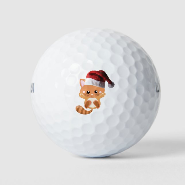 Balles De Golf chaton à tabby orange de Noël (Devant)