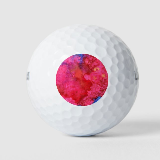 Balles De Golf Chaud Rose Néon Abstrait Étonnant (Devant)