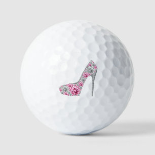 Balles De Golf Chaussure rose et blanche à talon haute fille