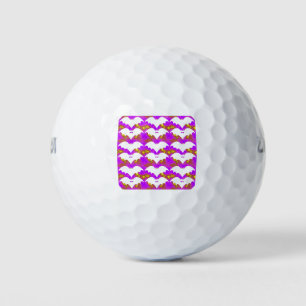 Balles De Golf Chauves-Bats Blanches Et Vaches Rose Jaune