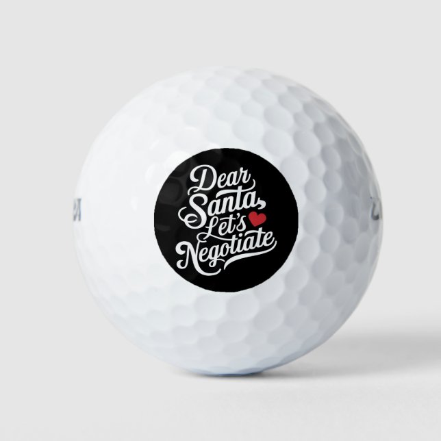 Balles De Golf Cher Père Noël Négocions un cadeau de Noël amusant (Devant)