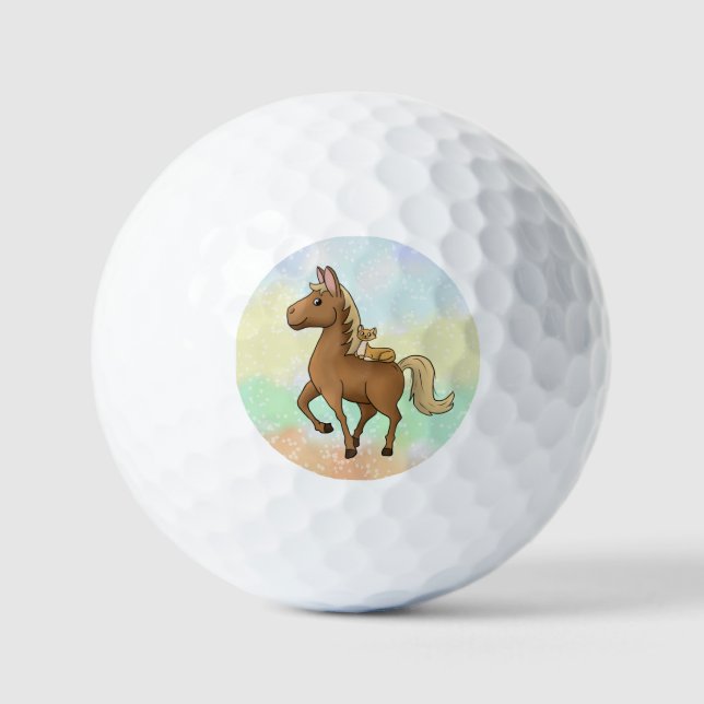 Balles De Golf Cheval et chat   (Recto)