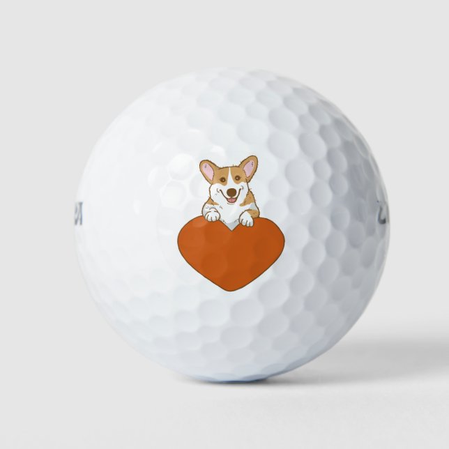 Balles De Golf Chien chiot de Corgi mignon (Devant)