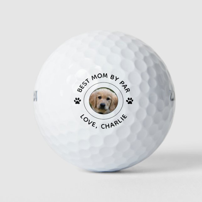 Balles De Golf Chien Empreinte de patte Photo Texte Golf Pun Best (Devant)