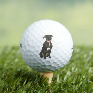 Balles De Golf Chien noir Pitbull