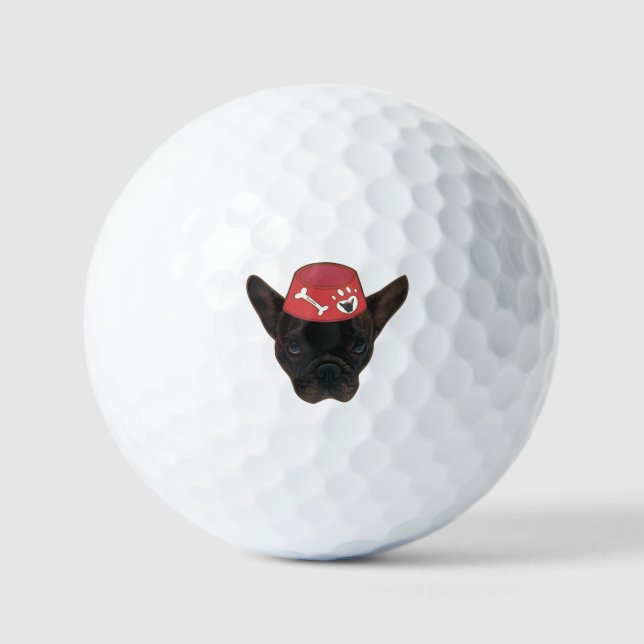 Balles De Golf Chien-taureau français au Red Bowl (Recto)