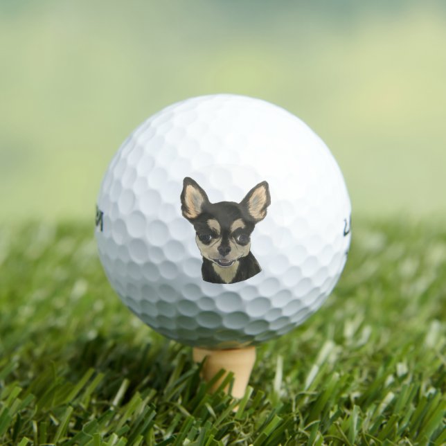 Balles De Golf Chihuahua noir et brun tan (T-shirt Insitu)