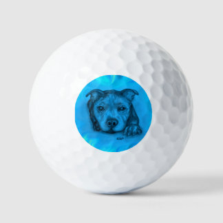 Balles De Golf Chiots Staffy Bleu