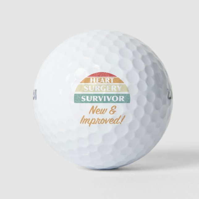 Balles De Golf Chirurgie cardiaque Survivor Humour (Devant)