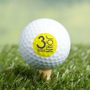 Balles De Golf Christian Jean 3:16 Verse Bible Distressed Jaune