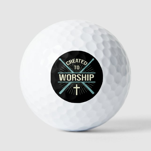 Balles De Golf Christian Worship Band Créé Pour Adorer Drummer (Recto)