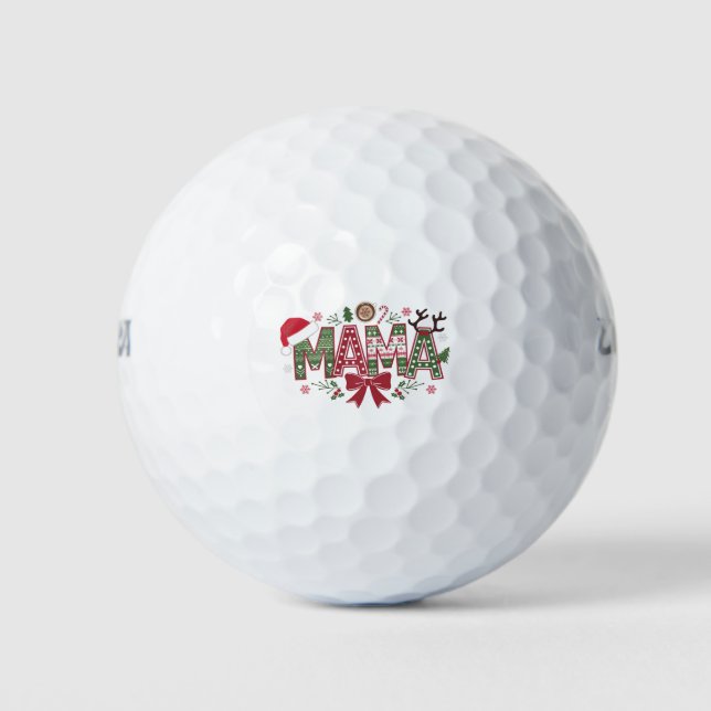 Balles De Golf Christmas Mama Coquette Bow Mama Claus Tree Cake (Devant)