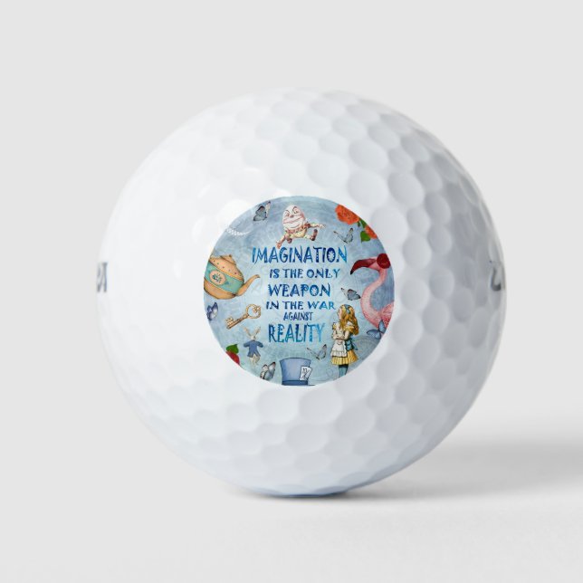 Balles De Golf Citation Alice In Wonderland - Imagination (Devant)