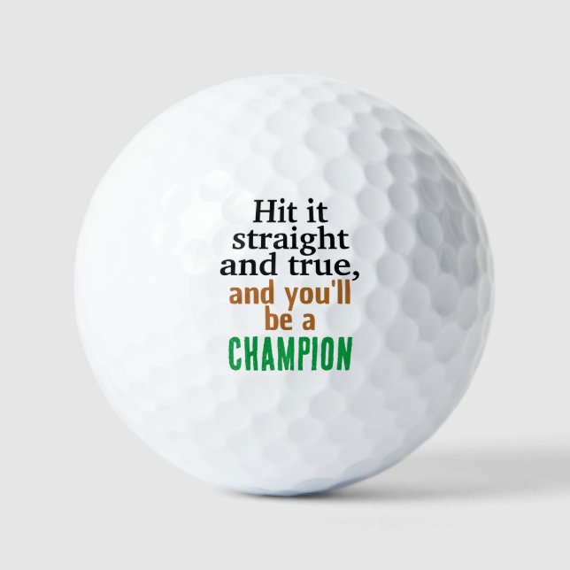 Balles De Golf Citation de Champion Ball | Gravures d'impressions (Recto)