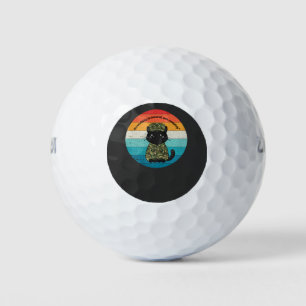 Balles De Golf Citation Rétro Chat Heureux – Routine & Amour