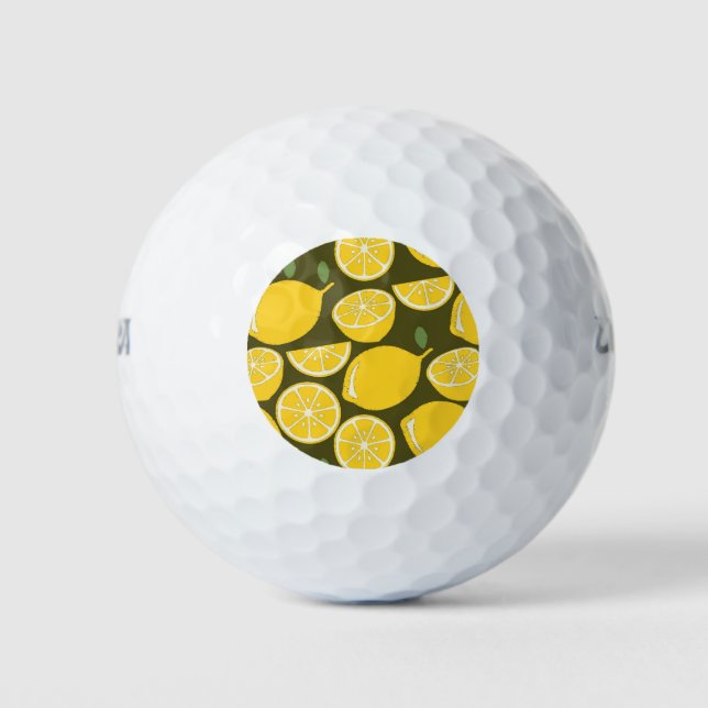 Balles De Golf Citron Jaune Moderne Amusant mignon (Devant)